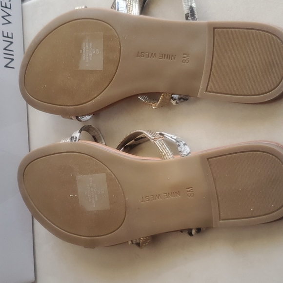 Nine West Gold Multi Volored Sandals size 8M - Picture 3 of 4